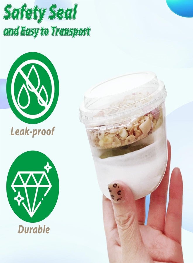 LOPYXBR 100 PCS 9 Oz Plastic Parfait Cups with Lids & Inserts Disposable Parfait Cups with Lids 9 Oz Plastic Dessert Cup with Spoons for Yogurt Cereal Fruit Ice Cream, No Leaking - Image 3